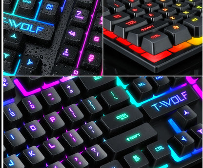 Lei Wolf T20 Keyboard Computer Backlight Office Character Luminous Single Keyboard Cross-Border Amazon Lazada Waterproof
