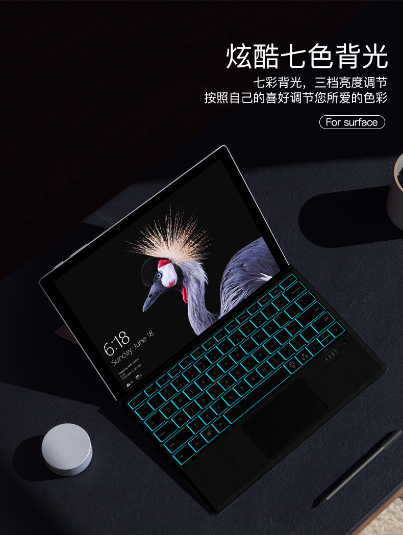 For Microsoft Keyboard surfacePro34567 Touch Backlight Keyboard Shell surfacego23 Bluetooth Keyboard