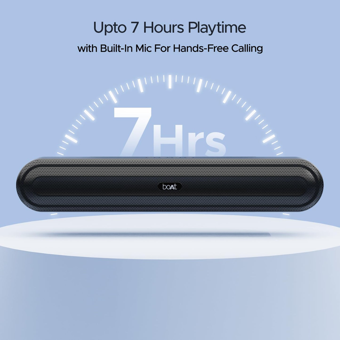 boAt Aavante Bar 490 10W Signature Sound, Dual Full-Range Drivers,7 HRS Battery, Built-in Mic,2.0 CH, Free Music Streaming on JioSaavn, Bluetooth Sound Bar, Soundbar Speaker (Classic Black)