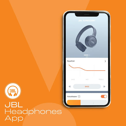 JBL Tune 520BT Wireless On Ear Headphones with Mic, Upto 57H Battery, Speed Charge : 5 Min Charge Gives Up to 3H of Playback, Multipoint Connect, Customizable Bass with Headphones App, BT 5.3 (Black)