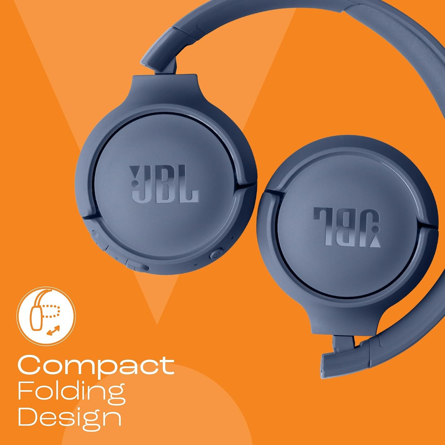 JBL Tune 520BT Wireless On Ear Headphones with Mic, Upto 57H Battery, Speed Charge : 5 Min Charge Gives Up to 3H of Playback, Multipoint Connect, Customizable Bass with Headphones App, BT 5.3 (Black)