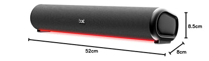 boAt Aavante Bar 490 10W Signature Sound, Dual Full-Range Drivers,7 HRS Battery, Built-in Mic,2.0 CH, Free Music Streaming on JioSaavn, Bluetooth Sound Bar, Soundbar Speaker (Classic Black)