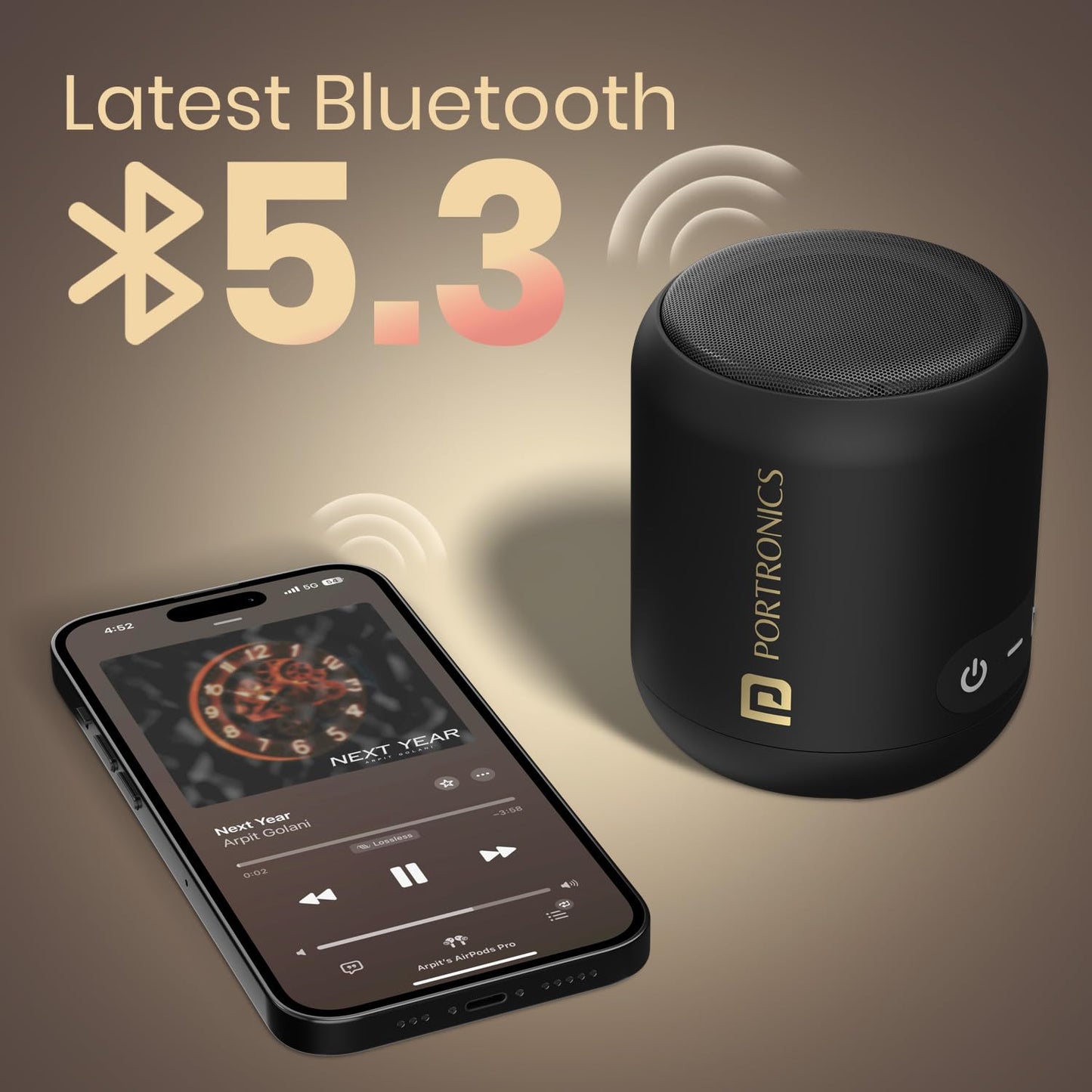 Portronics SoundDrum 1 12W TWS Portable Bluetooth Speaker with Powerful Bass, Bluetooth 5.3V, 360° Surround Sound, USB Drive in, Type C Fast Charging(Blue)