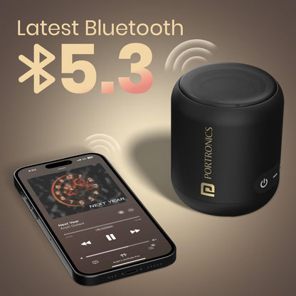 Portronics SoundDrum 1 12W TWS Portable Bluetooth Speaker with Powerful Bass, Bluetooth 5.3V, 360° Surround Sound, USB Drive in, Type C Fast Charging(Blue)