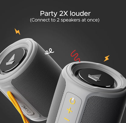boAt Stone 352 Pro/Stone 358 Pro w/ 14W Signature Sound, Up to 12 Hours Playback, RGB LEDs, TWS Feature, Built-in Mic, BTv5.3, Free Music Streaming on JioSaavn Bluetooth Speaker (Vibing Blue)