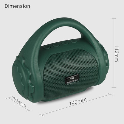 Zebronics ZEB-COUNTY 3W Wireless Bluetooth Portable Speaker With Supporting Carry Handle, USB, SD Card, AUX, FM & Call Function. (Black)