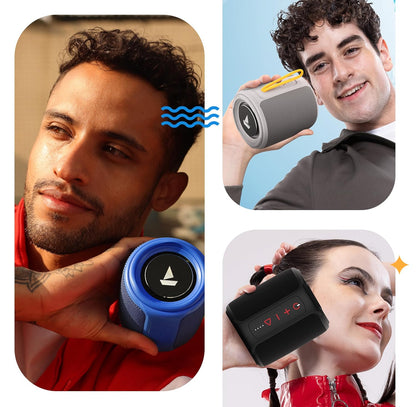 boAt Stone 352 Pro/Stone 358 Pro w/ 14W Signature Sound, Up to 12 Hours Playback, RGB LEDs, TWS Feature, Built-in Mic, BTv5.3, Free Music Streaming on JioSaavn Bluetooth Speaker (Vibing Blue)