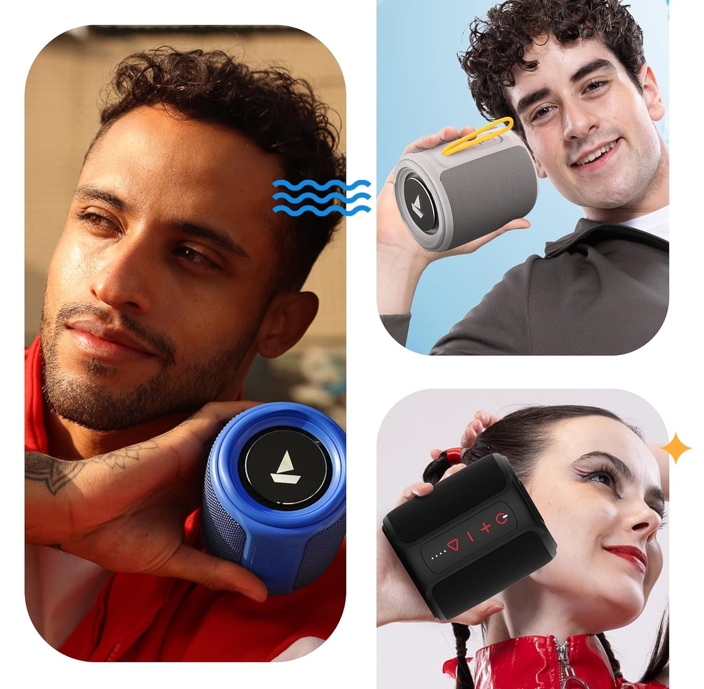boAt Stone 352 Pro/Stone 358 Pro w/ 14W Signature Sound, Up to 12 Hours Playback, RGB LEDs, TWS Feature, Built-in Mic, BTv5.3, Free Music Streaming on JioSaavn Bluetooth Speaker (Vibing Blue)