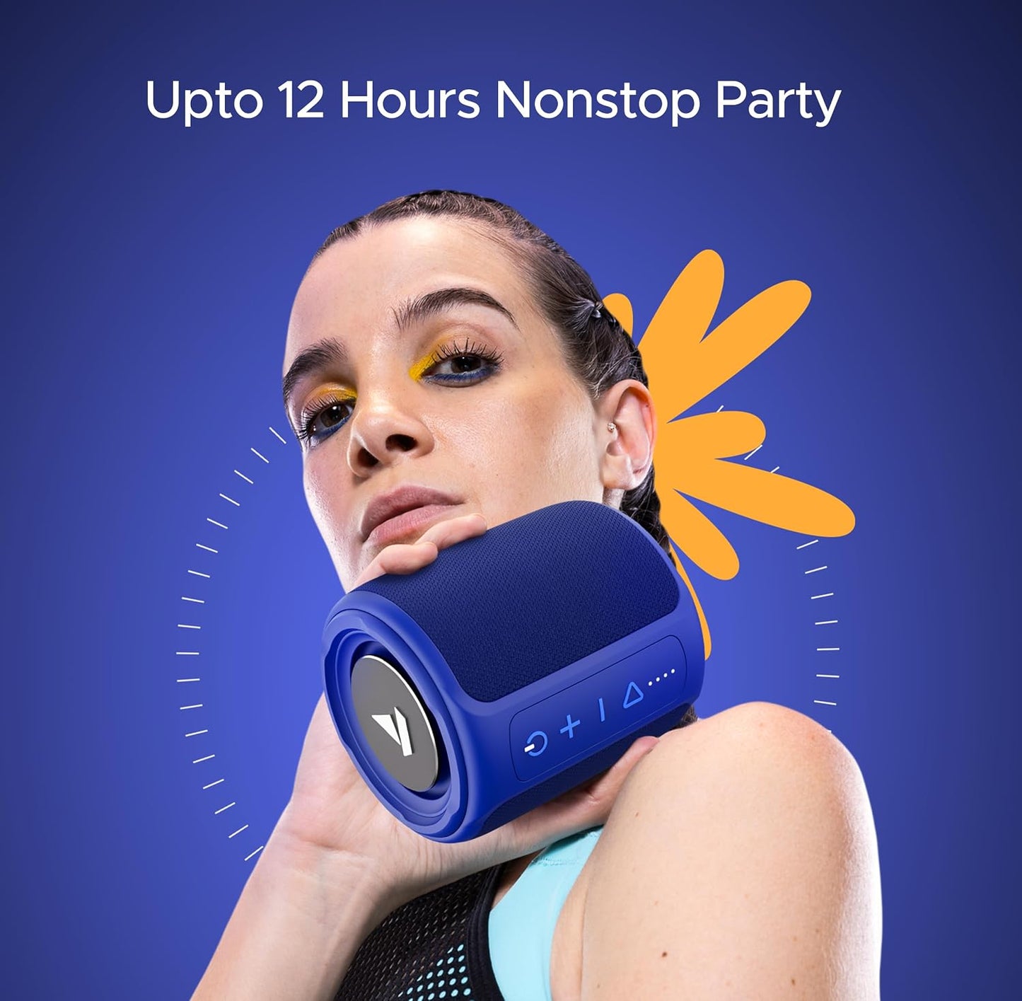 boAt Stone 352 Pro/Stone 358 Pro w/ 14W Signature Sound, Up to 12 Hours Playback, RGB LEDs, TWS Feature, Built-in Mic, BTv5.3, Free Music Streaming on JioSaavn Bluetooth Speaker (Vibing Blue)