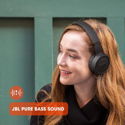 JBL Tune 520BT Wireless On Ear Headphones with Mic, Upto 57H Battery, Speed Charge : 5 Min Charge Gives Up to 3H of Playback, Multipoint Connect, Customizable Bass with Headphones App, BT 5.3 (Black)