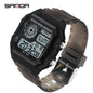 Sanda Hot-selling Square Watch Luminous Waterproof Alarm Student Watch Simple Korean Transparent Sports Electronic Watch