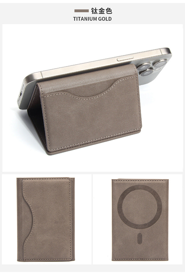 Suitable for Apple 15 iPhone16promaxMagSafe Magnetic Card Bag Multi-Card Three-Folding Mobile Phone Card Case