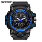 Sanda Hot-Selling Watch Korean Version Student Party Multi-Functional Waterproof Alarm Clock Electronic Watch Cool Dual Display Luminous Sports Watch
