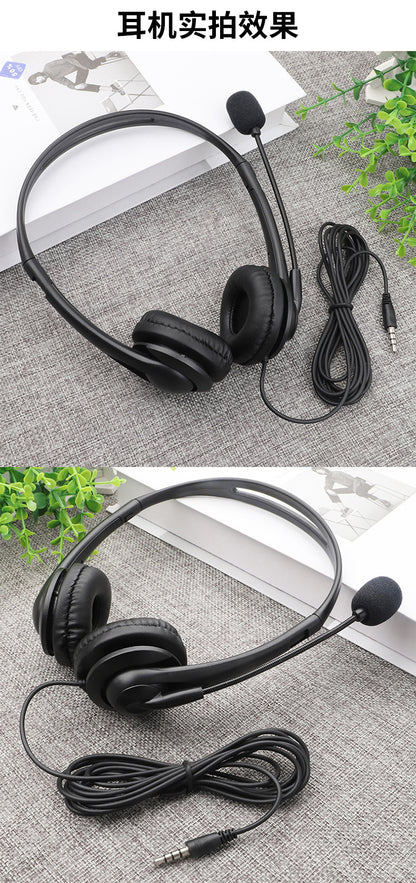 in stock cross-border head-mounted wired headphones with microphone 3.5mm high quality headphones phablet universal