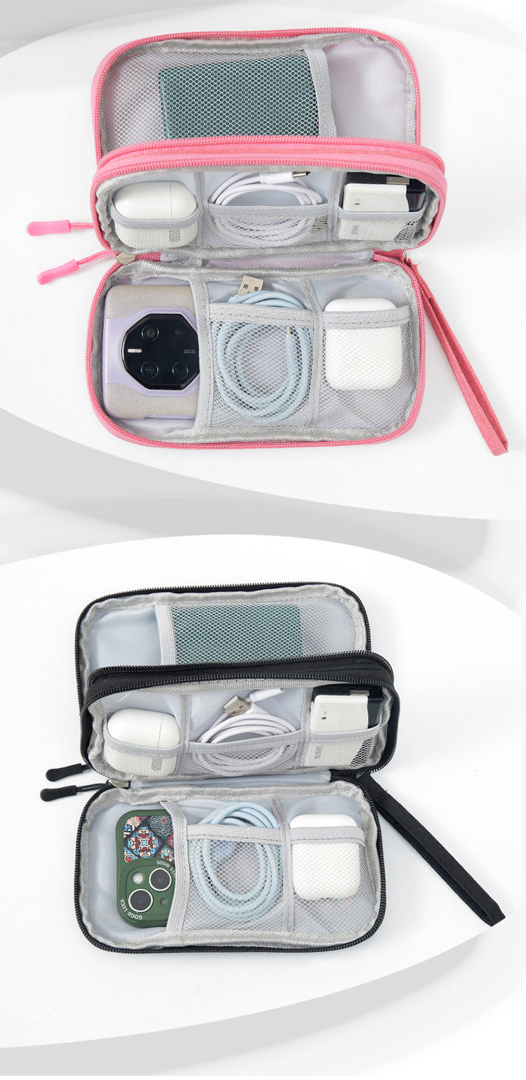 Power Bank Data Cable Mobile Phone Storage Bag Mobile Power Supply Mobile Phone Digital Accessories Headphones Multi-Layer Portable Storage Bag
