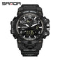 Sanda Hot-Selling Watch Korean Version Student Party Multi-Functional Waterproof Alarm Clock Electronic Watch Cool Dual Display Luminous Sports Watch