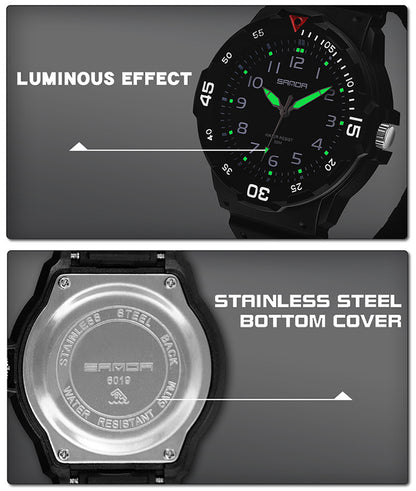 Sanda Watch Fashion All-match Small Fresh Men's and Women's Couple Watch Middle School Students' Simple Waterproof Luminous Quartz Watch