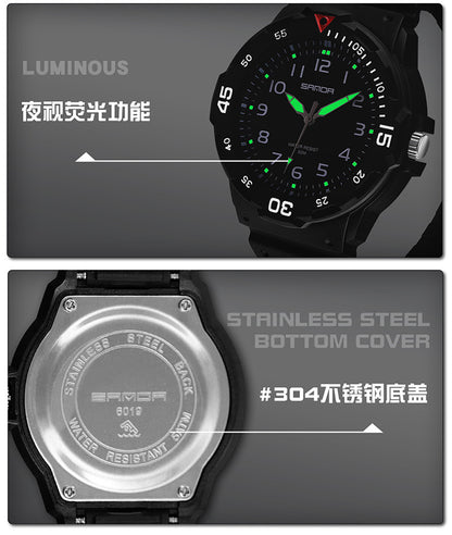 Sanda Watch Fashion All-match Small Fresh Men's and Women's Couple Watch Middle School Students' Simple Waterproof Luminous Quartz Watch