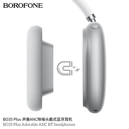 Borofone Bo35 Plus Head-Mounted Anc Noise-Cancelling Wireless Bluetooth Headphones Air Pods Over-Ear Max