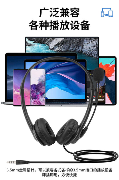 in stock cross-border head-mounted wired headphones with microphone 3.5mm high quality headphones phablet universal