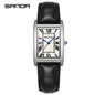 Sanda Live Hot Couple Watch Vintage Square Quartz Watch Waterproof Roman Scale Men's and Women's Watches
