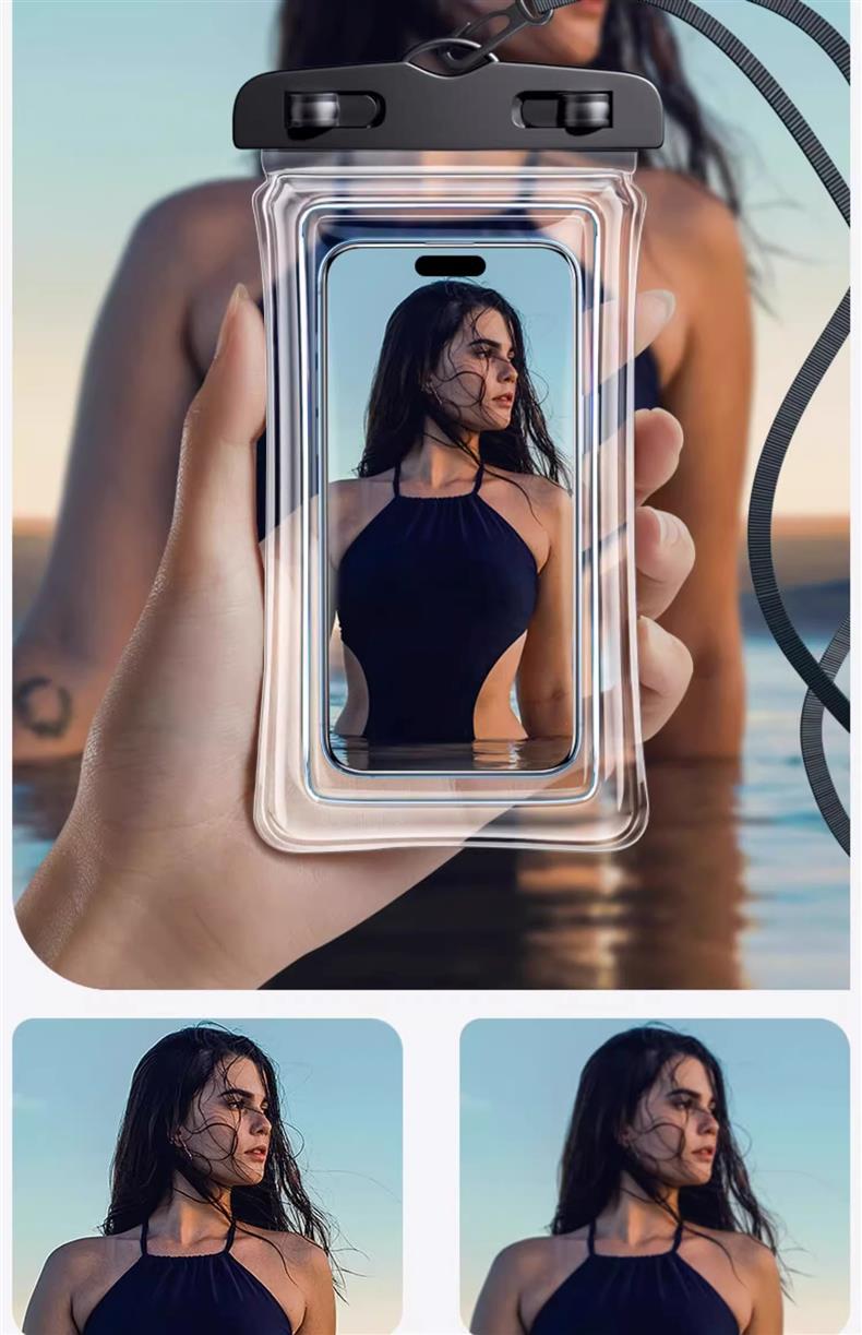 Mobile Phone Waterproof Bag Touchscreen Swimming Self-sealing Sealing Bag Seaside Diving Shooting Drifting Transparent Waterproof Mobile Phone Case