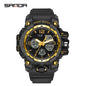 Sanda Hot-Selling Watch Korean Version Student Party Multi-Functional Waterproof Alarm Clock Electronic Watch Cool Dual Display Luminous Sports Watch