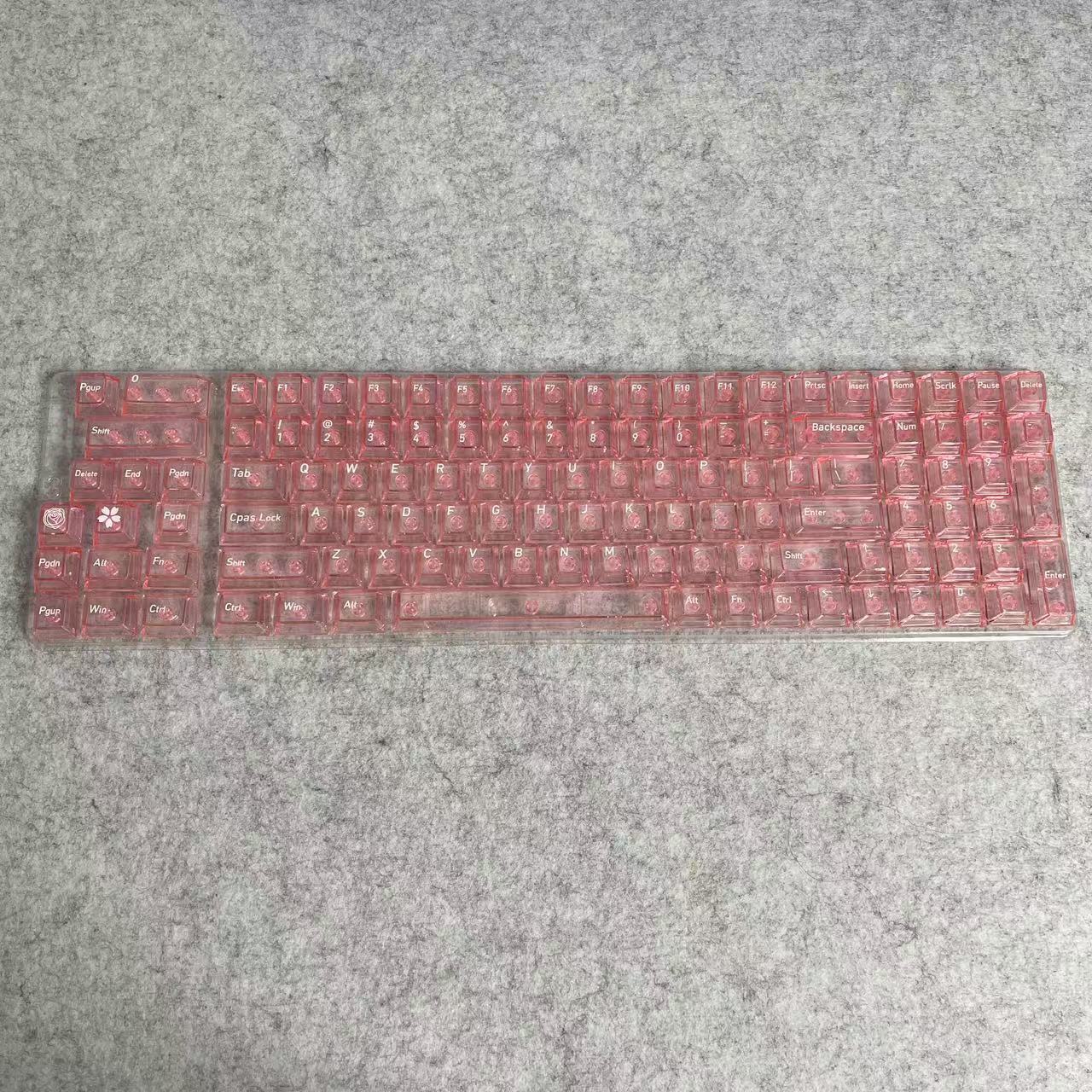 Wholesale 115-Key Four-Sided Transparent Keycaps, Customized Original Height Mda High Aesthetic Cross-Axis Translucent Keycaps