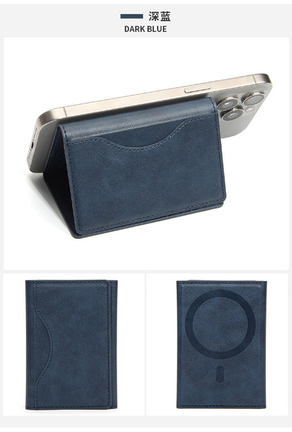 Suitable for Apple 15 iPhone16promaxMagSafe Magnetic Card Bag Multi-Card Three-Folding Mobile Phone Card Case