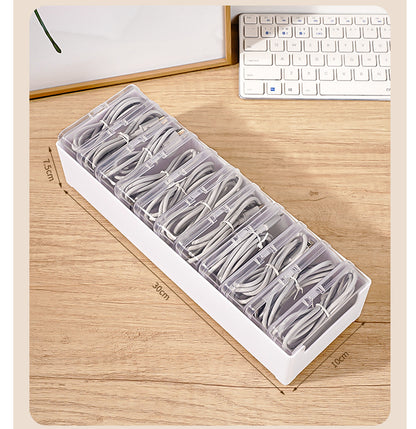 Data Cable Storage Box Home Mobile Phone Charger Separated Storage Box Desktop Organiser Multifunctional Sundries Storage