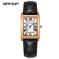 Sanda Live Hot Couple Watch Vintage Square Quartz Watch Waterproof Roman Scale Men's and Women's Watches