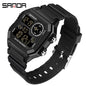 Sanda Hot-selling Square Watch Luminous Waterproof Alarm Student Watch Simple Korean Transparent Sports Electronic Watch