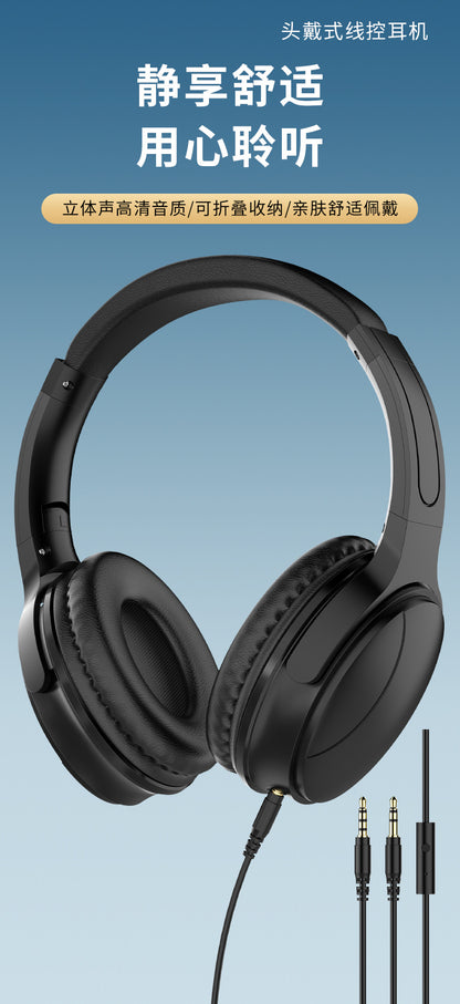 The new head-mounted wired headphones with microphone game headphones can talk traffic can have clear stereo sound quality