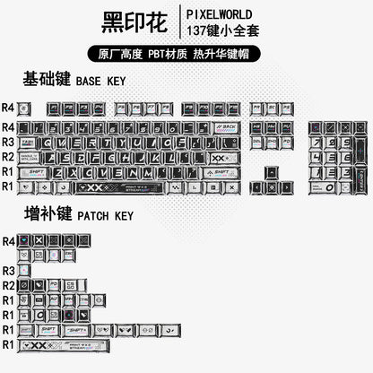 Gundam Comic Hundred Mixed Lamp Key Cap Original Height 136 Key Full Set Classic Simple Mechanical Keyboard Key Cap Key Meow