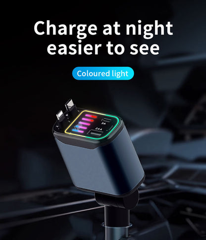 Cross-border X1 car-mounted charging mobile phone electrical appliances support 66W super fast charging PD30 telescopic breathing light atmosphere light C new