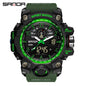 Sanda Hot-Selling Watch Korean Version Student Party Multi-Functional Waterproof Alarm Clock Electronic Watch Cool Dual Display Luminous Sports Watch
