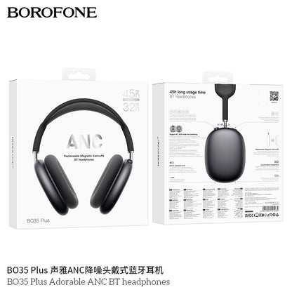 Borofone Bo35 Plus Head-Mounted Anc Noise-Cancelling Wireless Bluetooth Headphones Air Pods Over-Ear Max