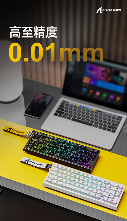 Attack Shark X68HE Magnetic Axis Mechanical Keyboard Contour Side Carved Wired RGB Electric Competition RT Adjustable Key Range Low Delay
