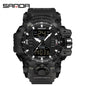 Sanda Hot-Selling Watch Korean Version Student Party Multi-Functional Waterproof Alarm Clock Electronic Watch Cool Dual Display Luminous Sports Watch