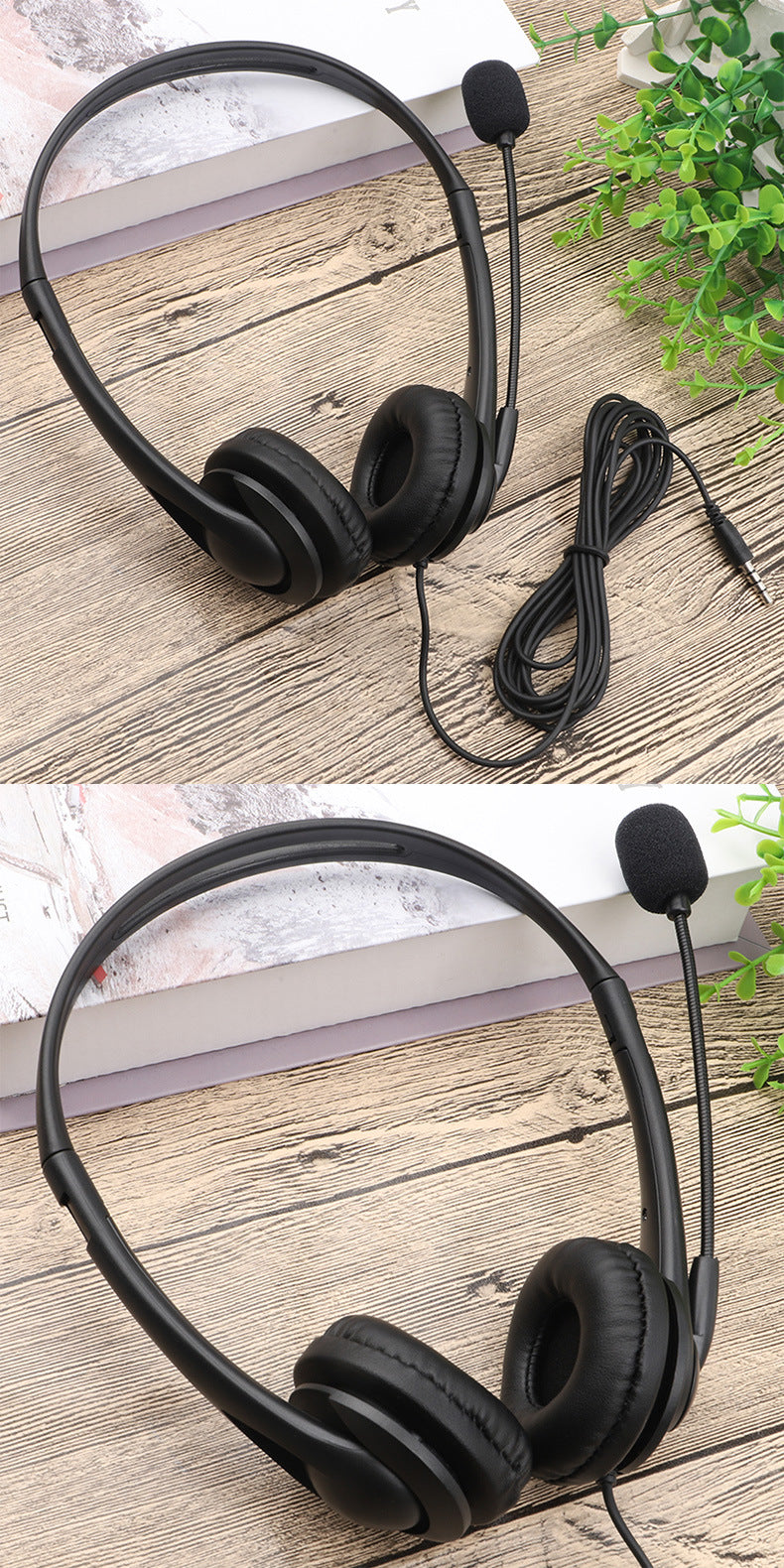 in stock cross-border head-mounted wired headphones with microphone 3.5mm high quality headphones phablet universal