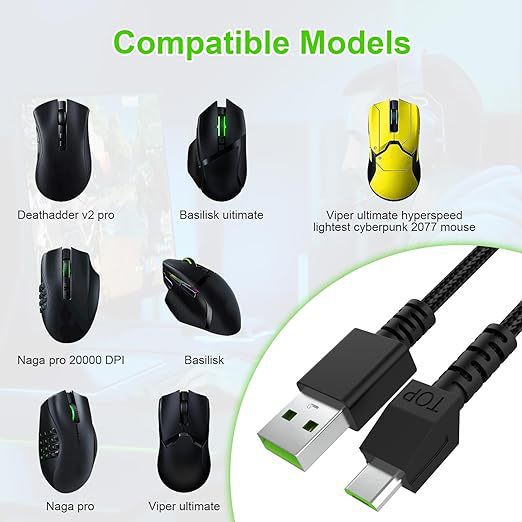 Razer Thunder Venom Viper Naga Pro 2000 Applicable Mouse Line DeathAdder V2 p