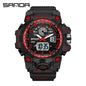 Sanda Hot-Selling Watch Korean Version Student Party Multi-Functional Waterproof Alarm Clock Electronic Watch Cool Dual Display Luminous Sports Watch