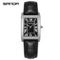 Sanda Live Hot Couple Watch Vintage Square Quartz Watch Waterproof Roman Scale Men's and Women's Watches