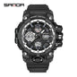 Sanda Hot-Selling Watch Korean Version Student Party Multi-Functional Waterproof Alarm Clock Electronic Watch Cool Dual Display Luminous Sports Watch