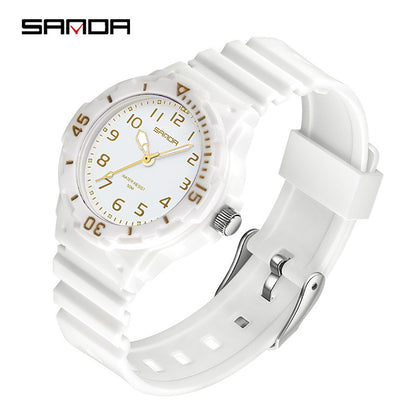 Sanda Watch Fashion All-match Small Fresh Men's and Women's Couple Watch Middle School Students' Simple Waterproof Luminous Quartz Watch