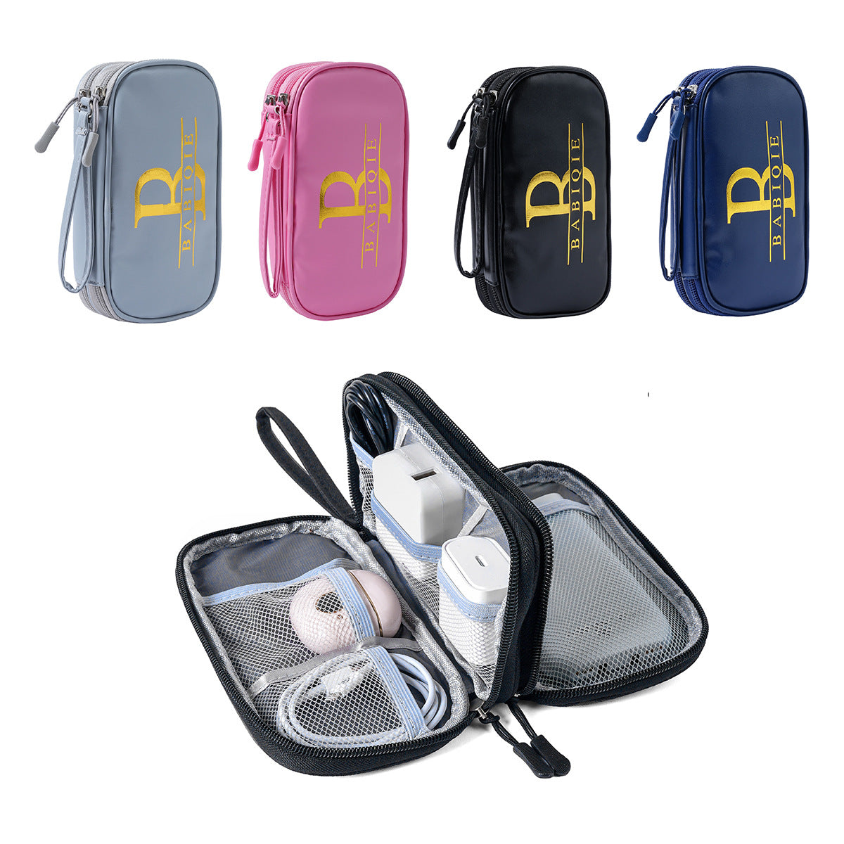 in stock Data Cable Bag Storage Bag Earphone Bag Charger Mobile Phone Bag Clutch Bag U Disk Multifunctional Storage Bag