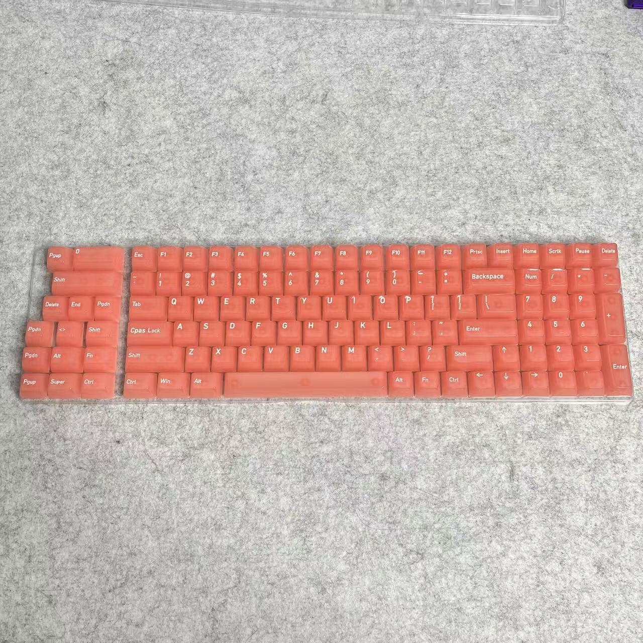 Wholesale 115-Key Four-Sided Transparent Keycaps, Customized Original Height Mda High Aesthetic Cross-Axis Translucent Keycaps
