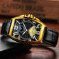 Barrel Type Fully Automatic Wheel Hollow Mechanical Watch Men's Business Simple Fashion Multifunctional Watch Wholesale