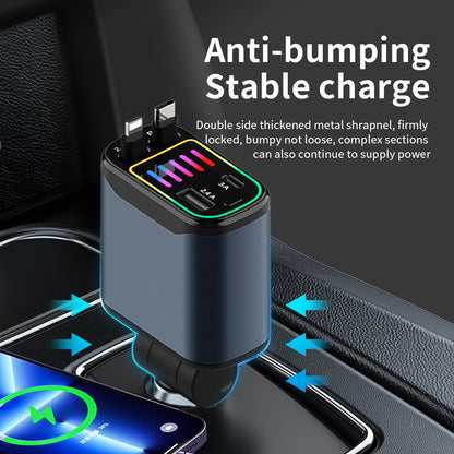 Cross-border X1 car-mounted charging mobile phone electrical appliances support 66W super fast charging PD30 telescopic breathing light atmosphere light C new