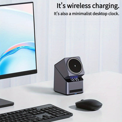 Cross-Border New Product Clock Electric Rotating Touch 180 ° 4-in-1 Multifunctional Magnetic Wireless Charger